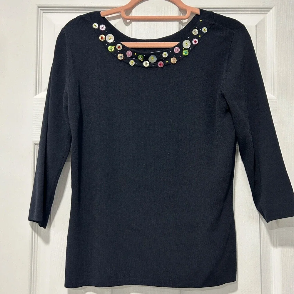 Joseph A. Boat Neck Sweater black size XL business casual top dress top